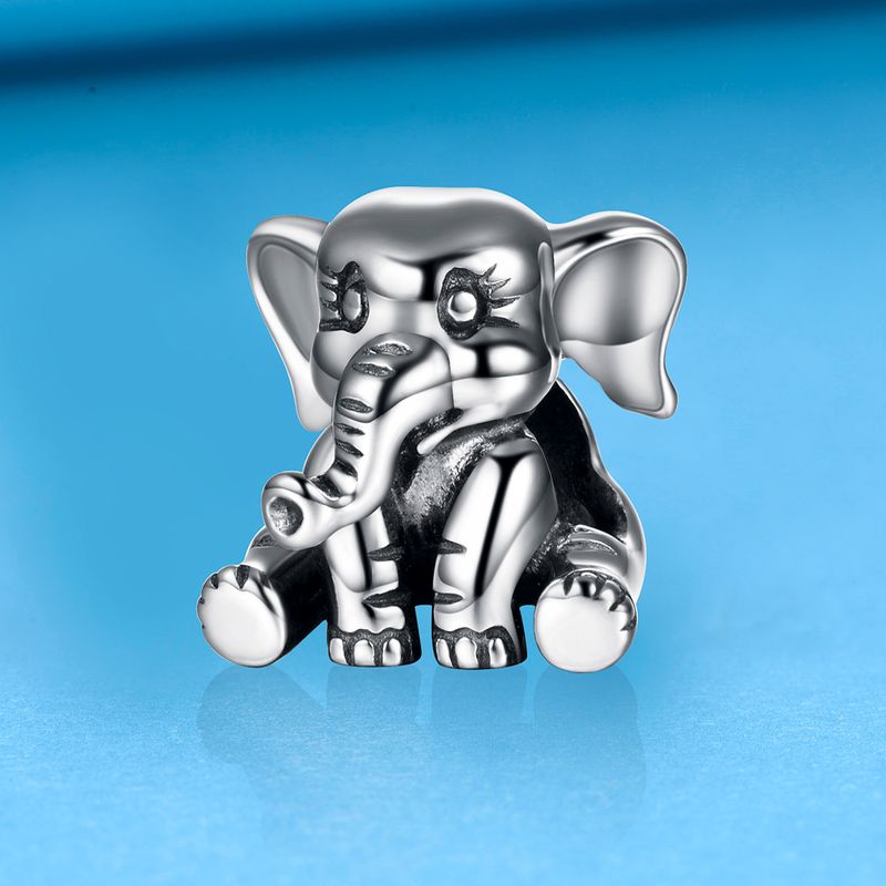 Cute Elephant Sterling Silver Rhodium Plated Jewelry Accessories