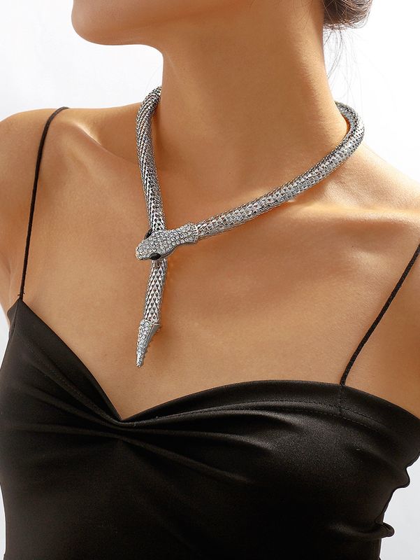 Vintage Style Sexy Snake Alloy Plating Silver Plated Women's Necklace