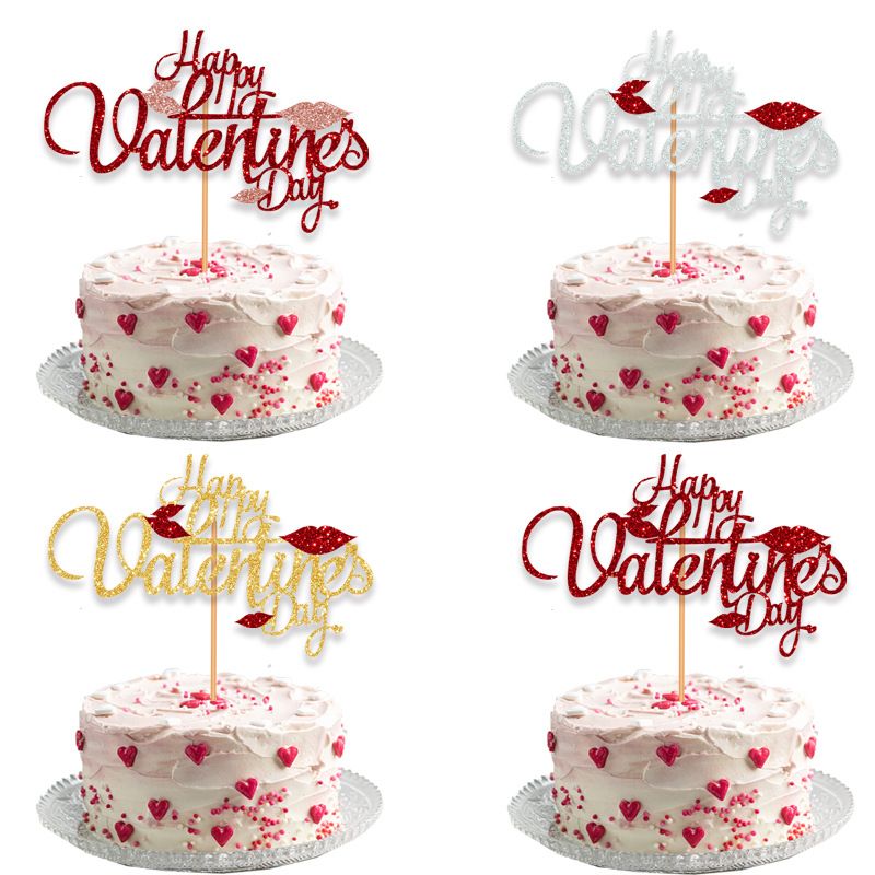 La Saint-valentin Style Simple Lettre Papier Du Quotidien Fête Fournitures De Décoration De Gâteaux