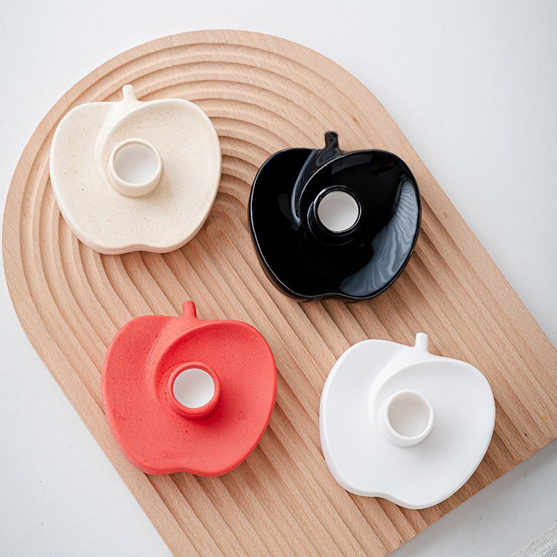 Retro Simple Style Apple Ceramics Candlestick