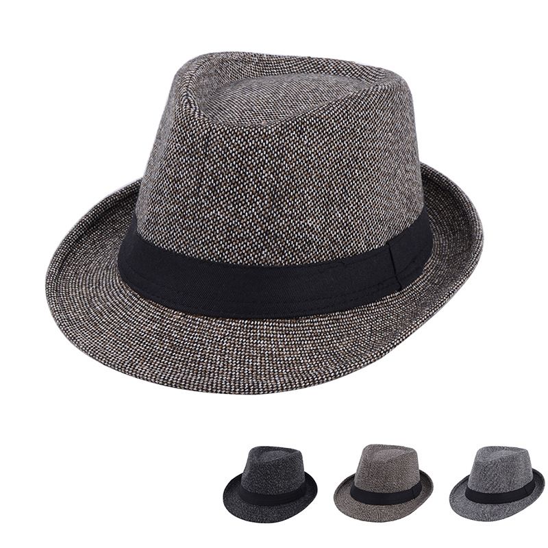 للجنسين الأساسي كتلة اللون رقعة قماشية العقص قبعة فيدورا