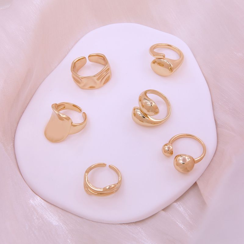 Simple Style Solid Color Solid Color Copper 18k Gold Plated Rings In Bulk