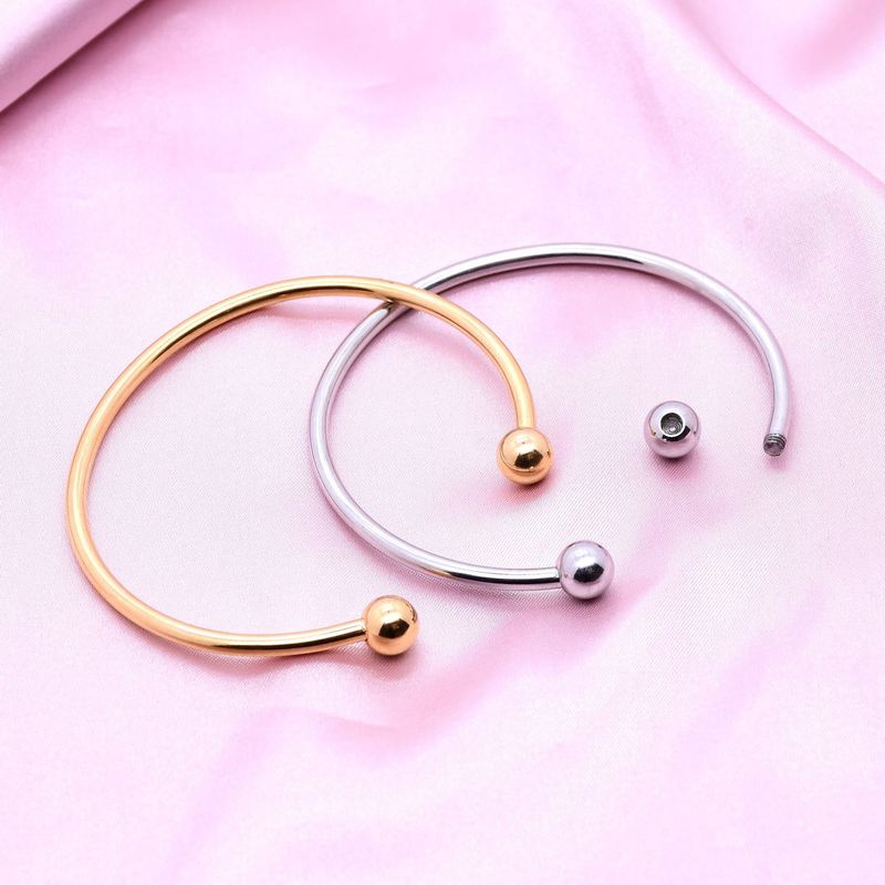 Simple Style Classic Style Solid Color Stainless Steel Bangle
