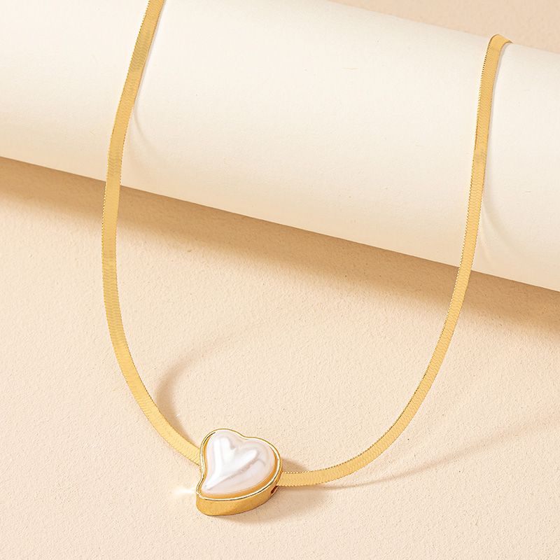 Elegant Commute Heart Shape Pearl Alloy Wholesale Pendant Necklace