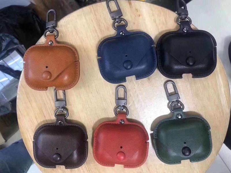 Classic Style Commute Color Block Imitation Leather Bluetooth Earbuds Case