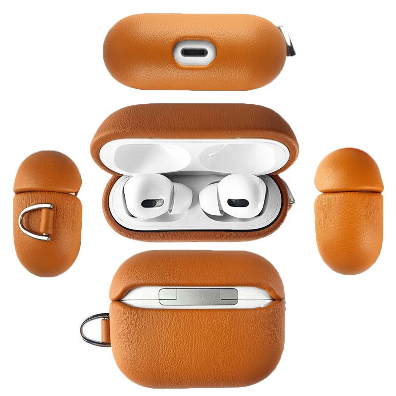 Simple Style Classic Style Solid Color Imitation Leather Bluetooth Earbuds Case