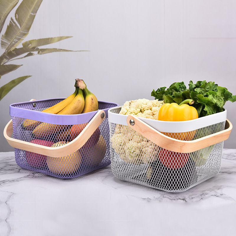 Vacation Solid Color Stainless Steel Storage Basket