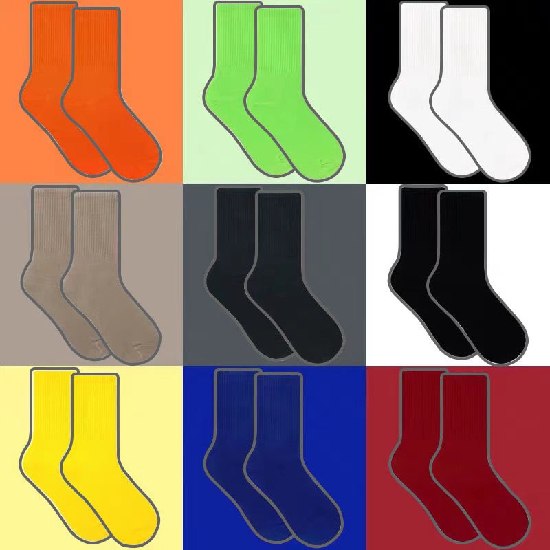Unisex Sports Solid Color Cotton Crew Socks A Pair