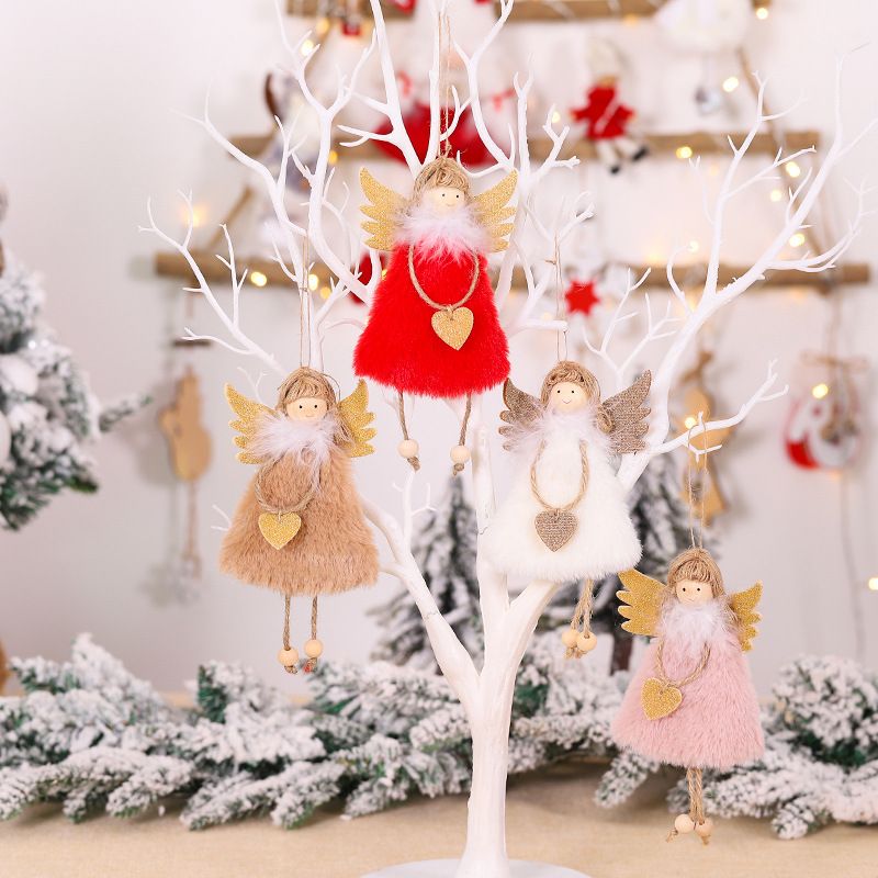 Christmas Cartoon Style Cute Angel Plush Indoor Party Festival Hanging Ornaments
