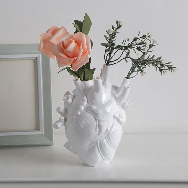 Cartoon Style Funny Heart Resin Vase Home Decor