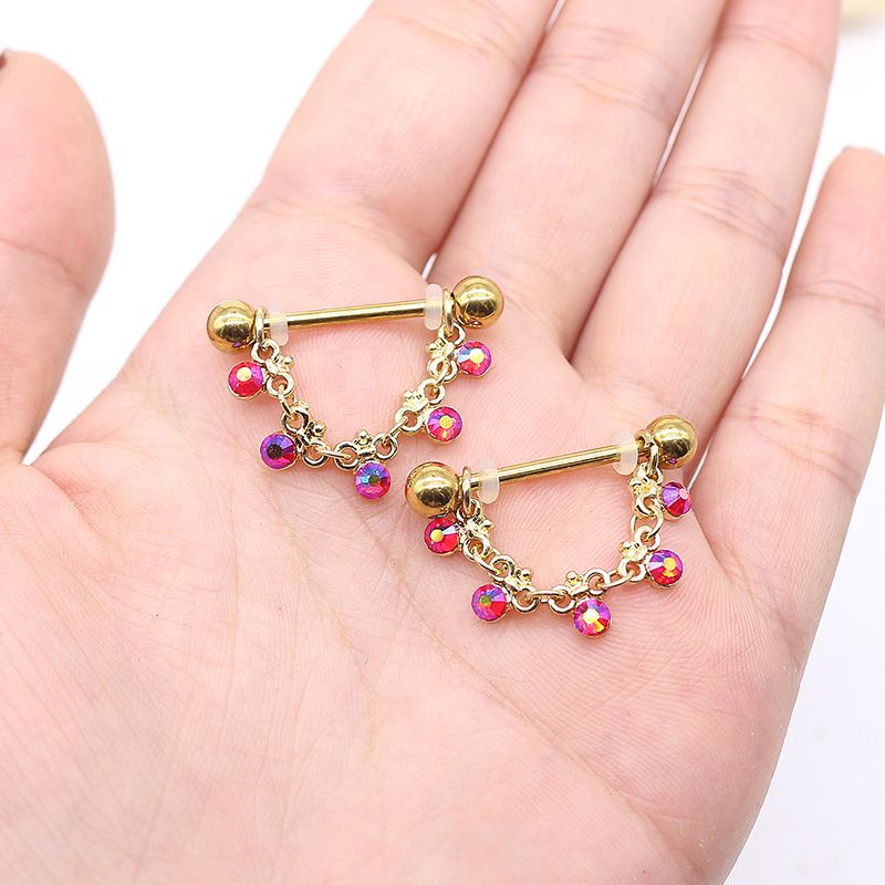 Elegant Lady Simple Style Geometric Stainless Steel Alloy Copper Plating Gold Plated Nipple Ring