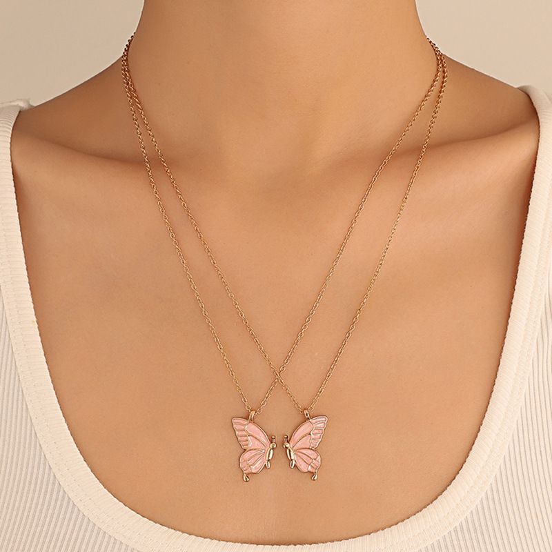 Lässig Ferien Einfacher Stil Schmetterling Legierung Großhandel Halskette Mit Anhänger