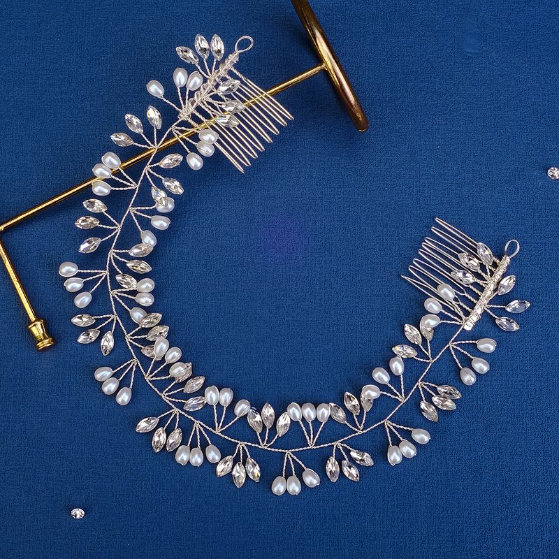 Elegant Braut Klassischer Stil U-form Künstliche Perle Strass Kamm Einsetzen