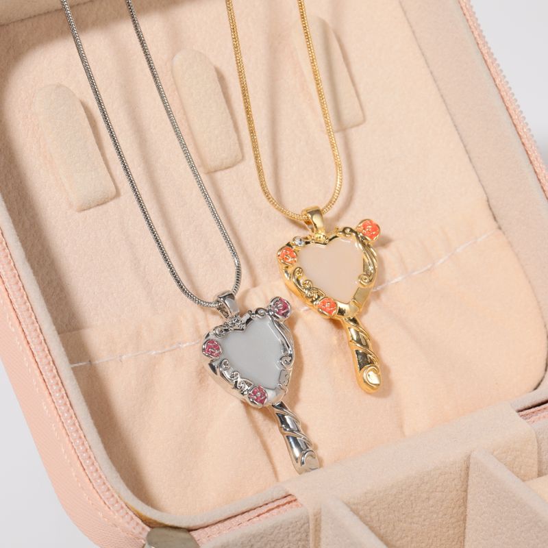 Cute Baroque Style Romantic Heart Shape Copper Plating 18k Gold Plated Pendant Necklace