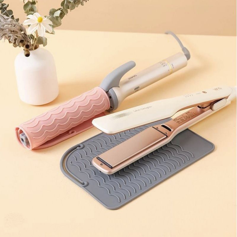 Lady Solid Color Silica Gel Hair Curler Heat Proof Mat 1 Piece
