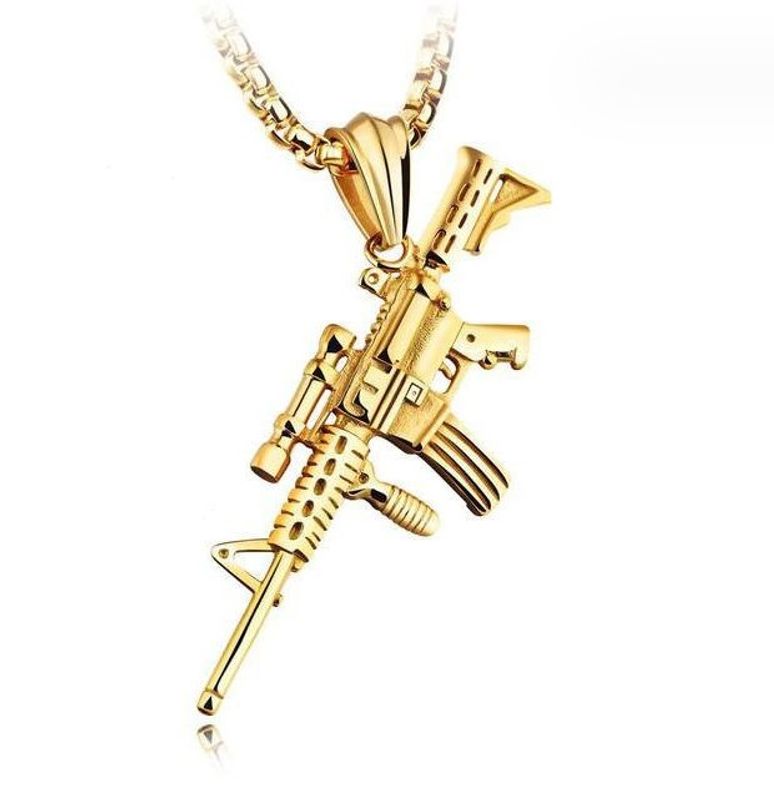 Décontractée Style Classique Traverser Pistolet Couleur Unie Alliage Placage Hommes Pendentif