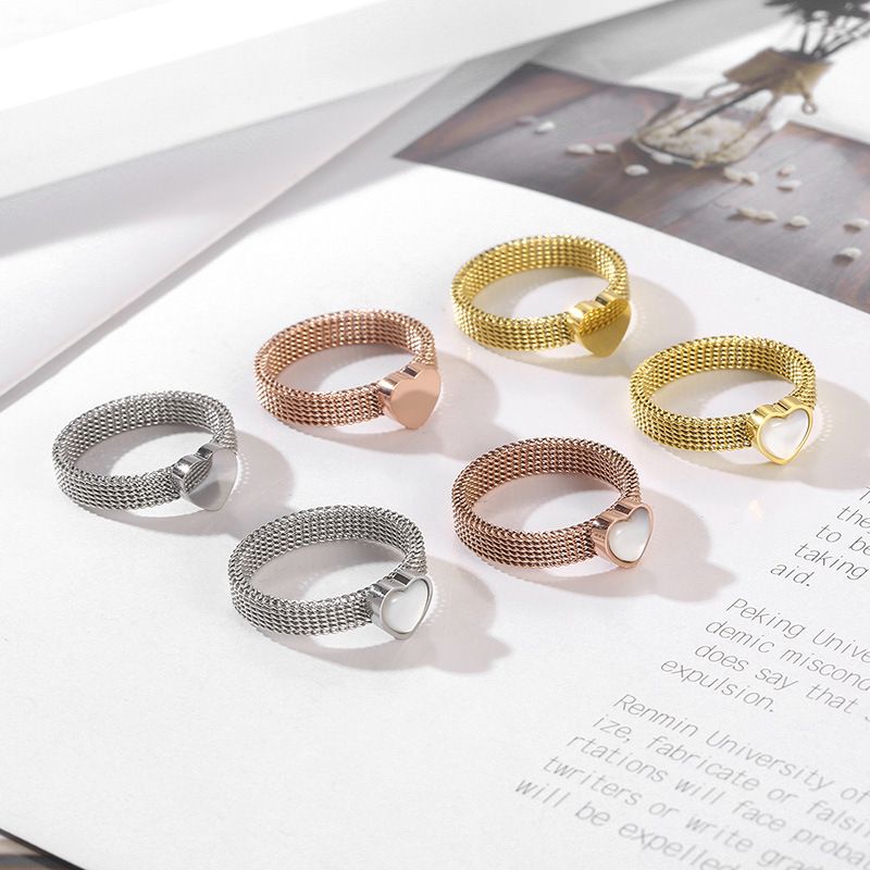 Einfacher Stil Klassischer Stil Herzform Titan Stahl Überzug Vergoldet Ringe