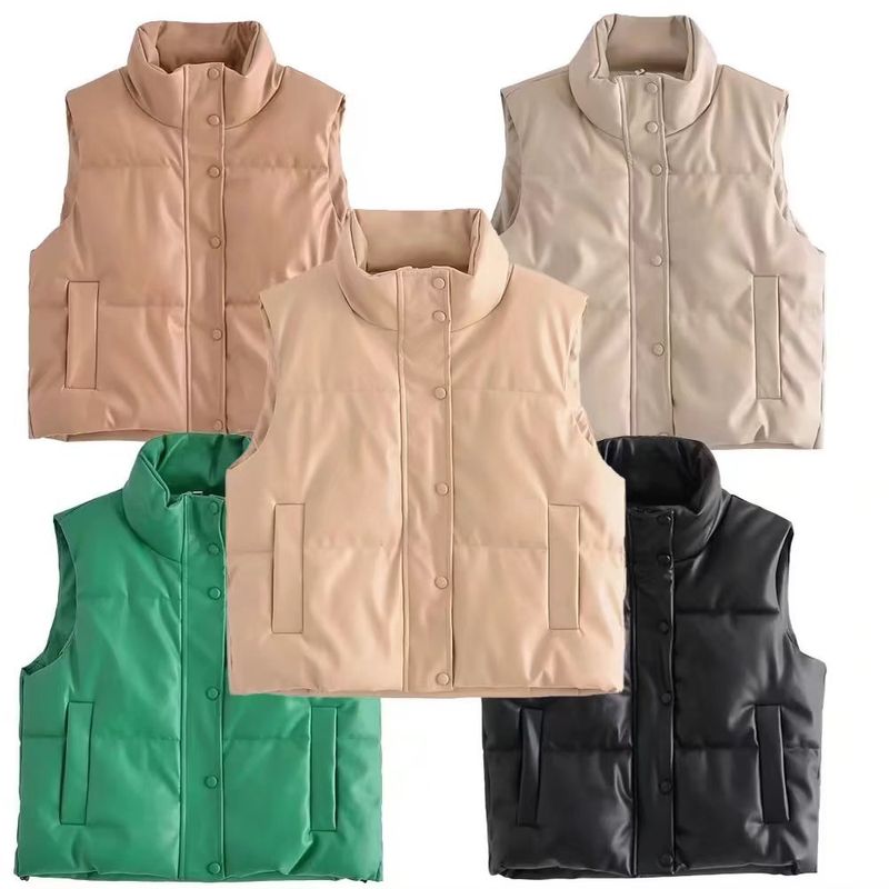Women's Casual Solid Color Pocket Single Breasted Coat Cotton Clothes