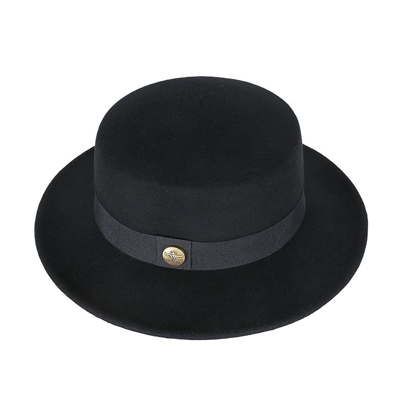 Unisex Elegant Solid Color Flat Eaves Fedora Hat