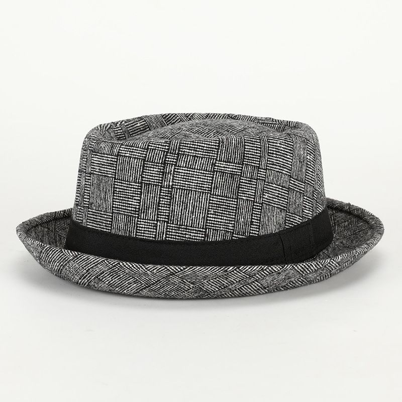 Men's Retro Solid Color Crimping Fedora Hat