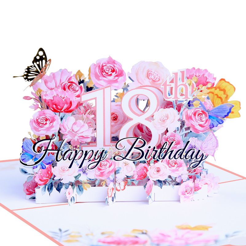 Birthday Sweet Flower Paper Party Street Card