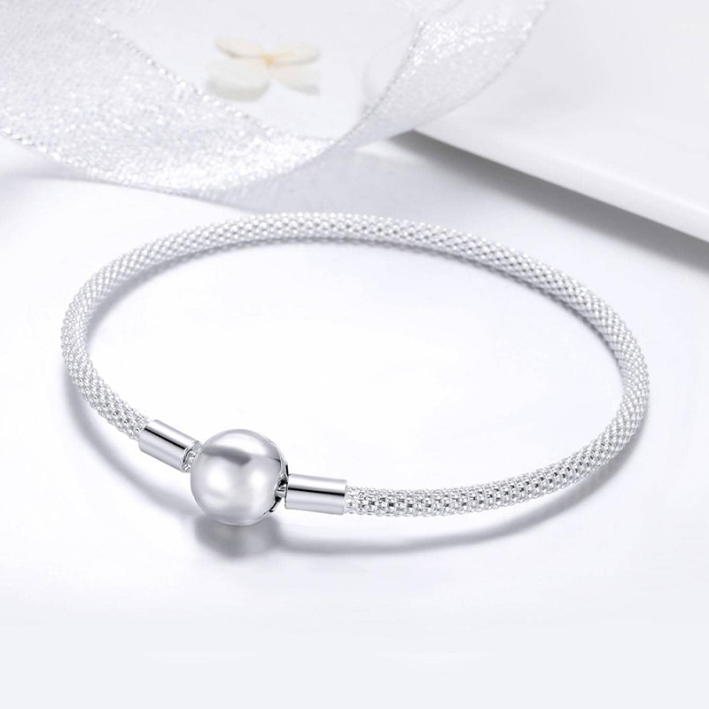 Einfacher Stil Pendeln Runden Sterling Silber Überzug Versilbert Armbänder