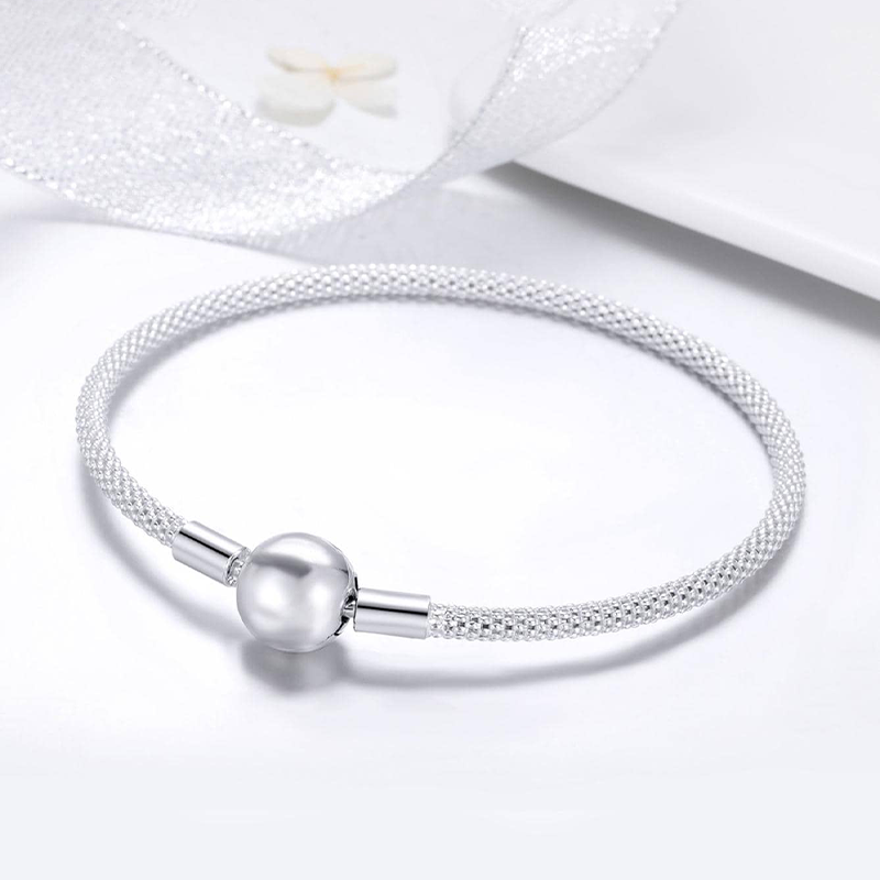 Simple Style Commute Round Sterling Silver Plating Silver Plated Bracelets