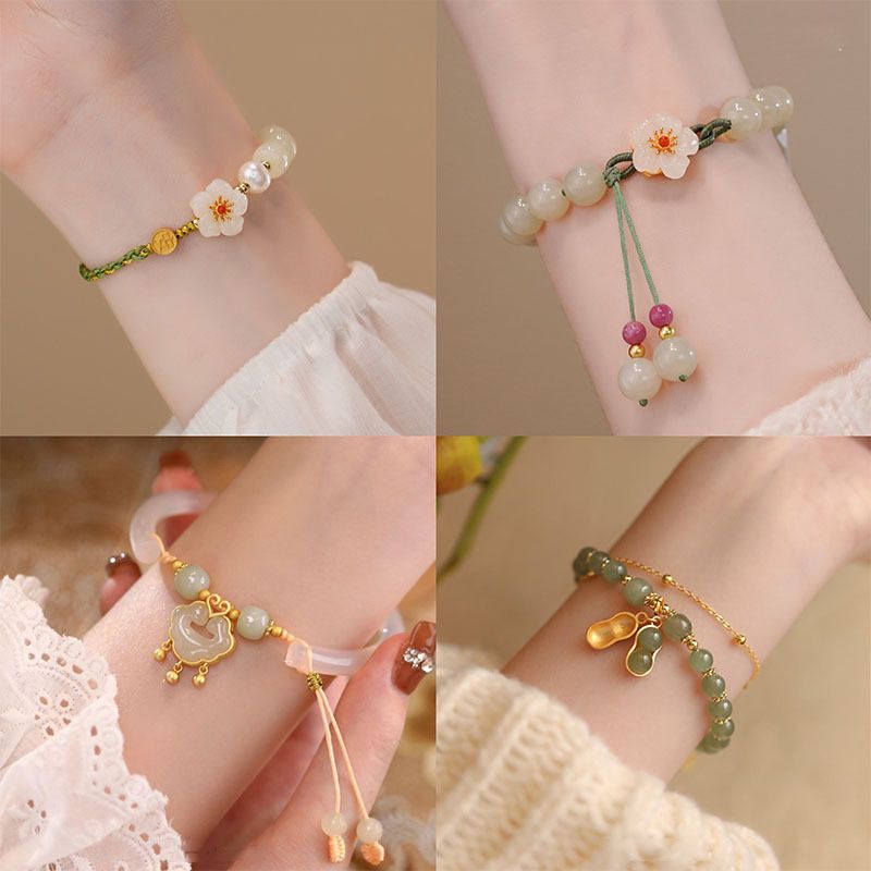 Chinoiserie Simple Style Flower Alloy Rope Wholesale Bracelets