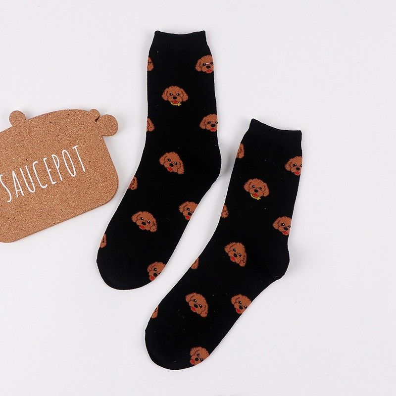 Women's Casual Cute Animal Cotton Crew Socks A Pair