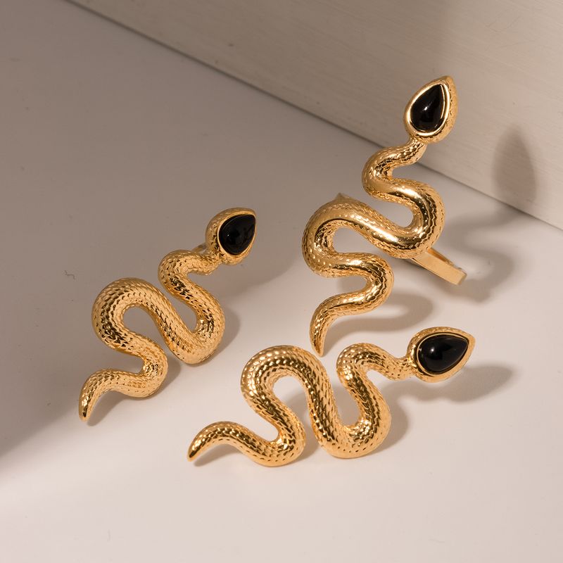 Acier Inoxydable 304 Style IG Style Vintage Placage Serpent Ensemble De Bijoux