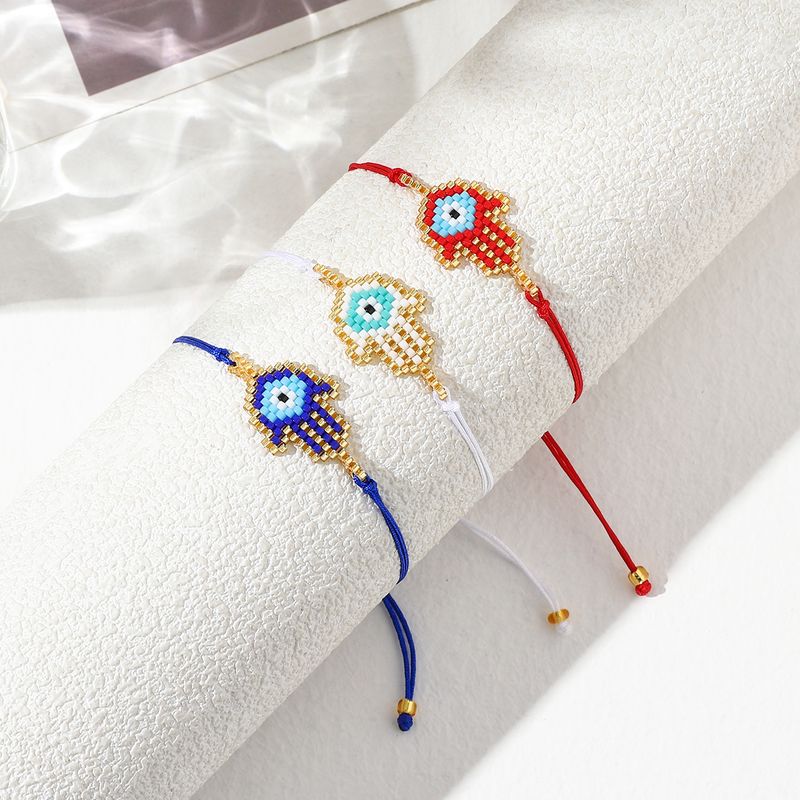Casual Palm Eye Glass Handmade Women's Bracelets