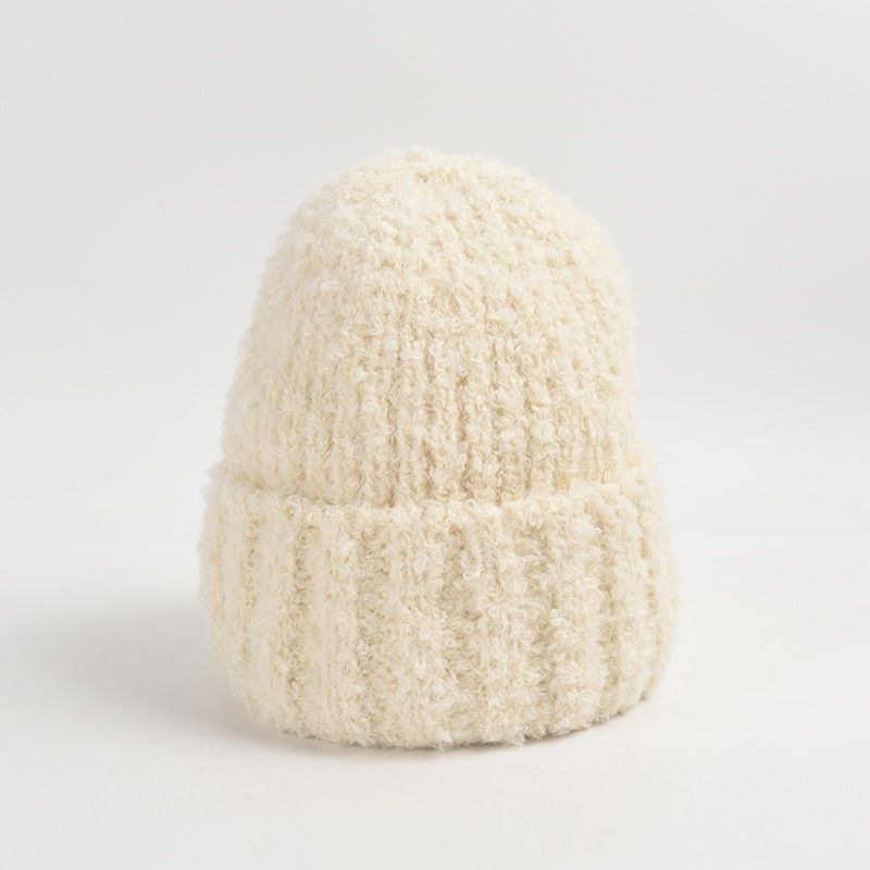 Women's Simple Style Solid Color Eaveless Wool Cap