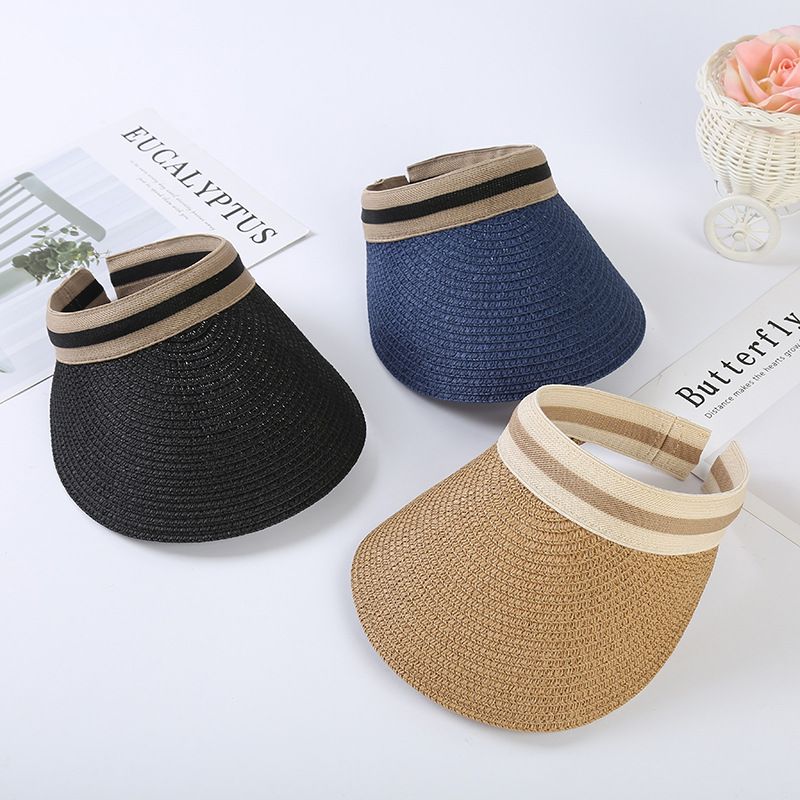 Women's Lady Simple Style Solid Color Big Eaves Straw Hat