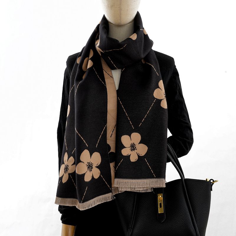 Femmes Style Classique Bloc De Couleur Polyester Impression Foulard