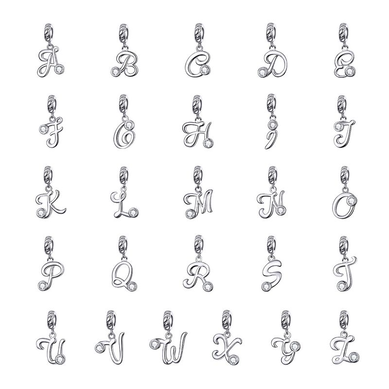 Simple Style Letter Sterling Silver Plating Inlay Zircon White Gold Plated Jewelry Accessories