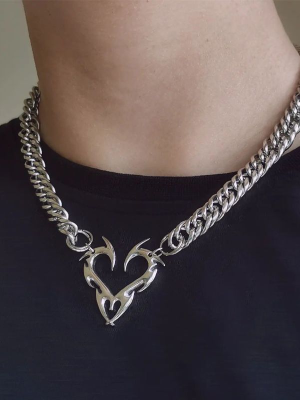 Casual Hip-Hop Modern Style Heart Shape 304 Stainless Steel Ferroalloy Unisex Pendant Necklace