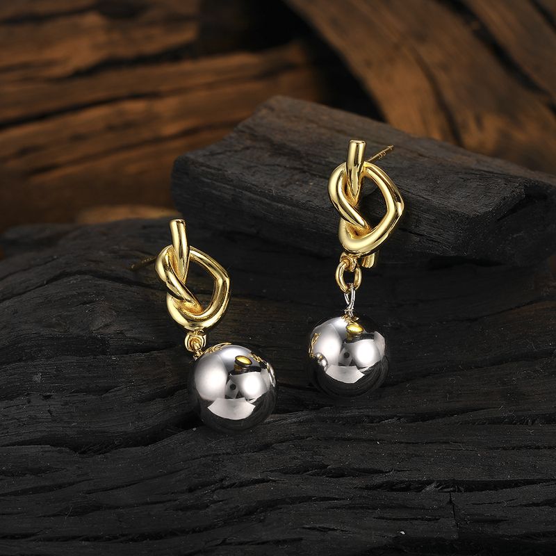 1 Pair Elegant Heart Shape Plating Sterling Silver 24k Gold Plated Silver Plated Drop Earrings