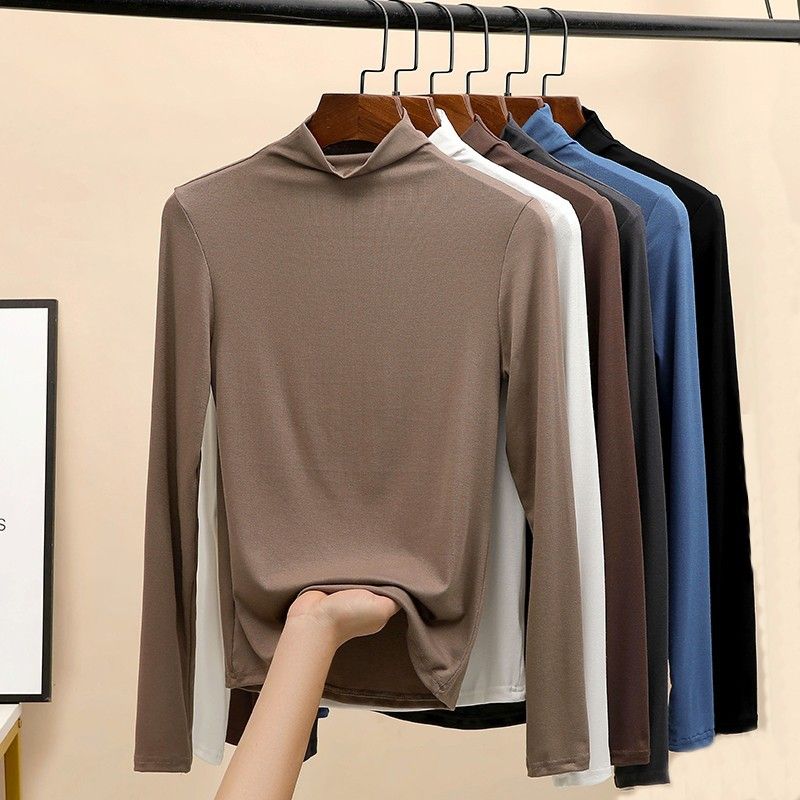Women's T-shirt Long Sleeve T-shirts Simple Style Solid Color