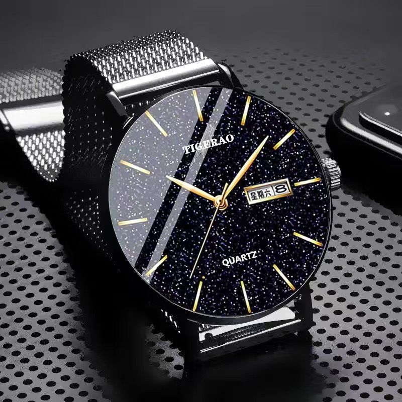 Korean Style Geometric Jewelry Buckle Quartz Men's Watches