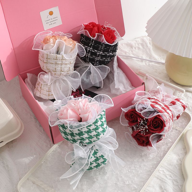 Valentine's Day Teachers' Day Romantic Pastoral Solid Color Soap Flower Party Date Festival Rose Flower