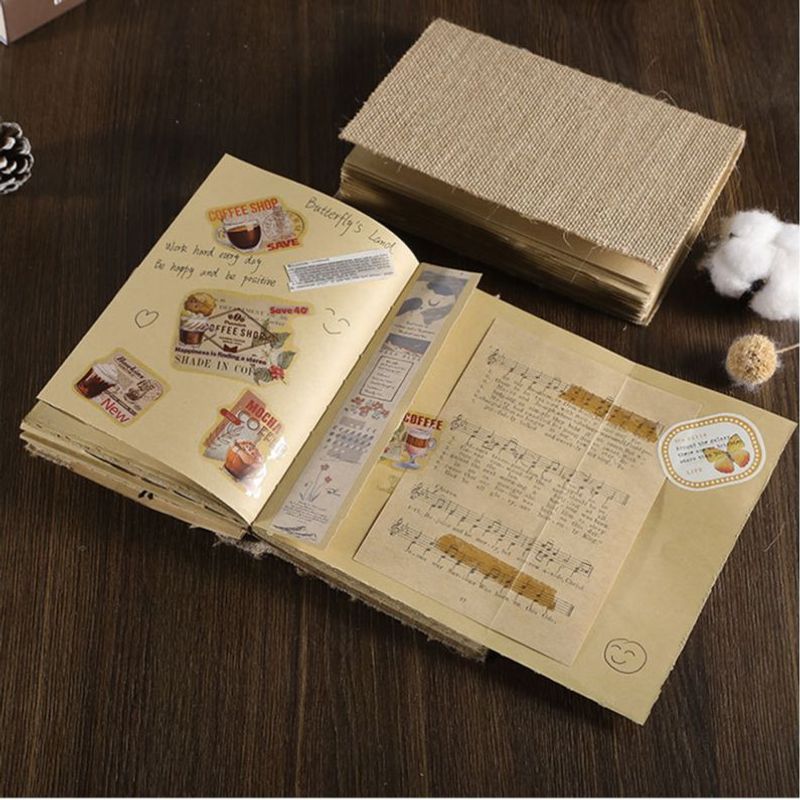 1 Piece Solid Color Learning Cloth Retro Notebook