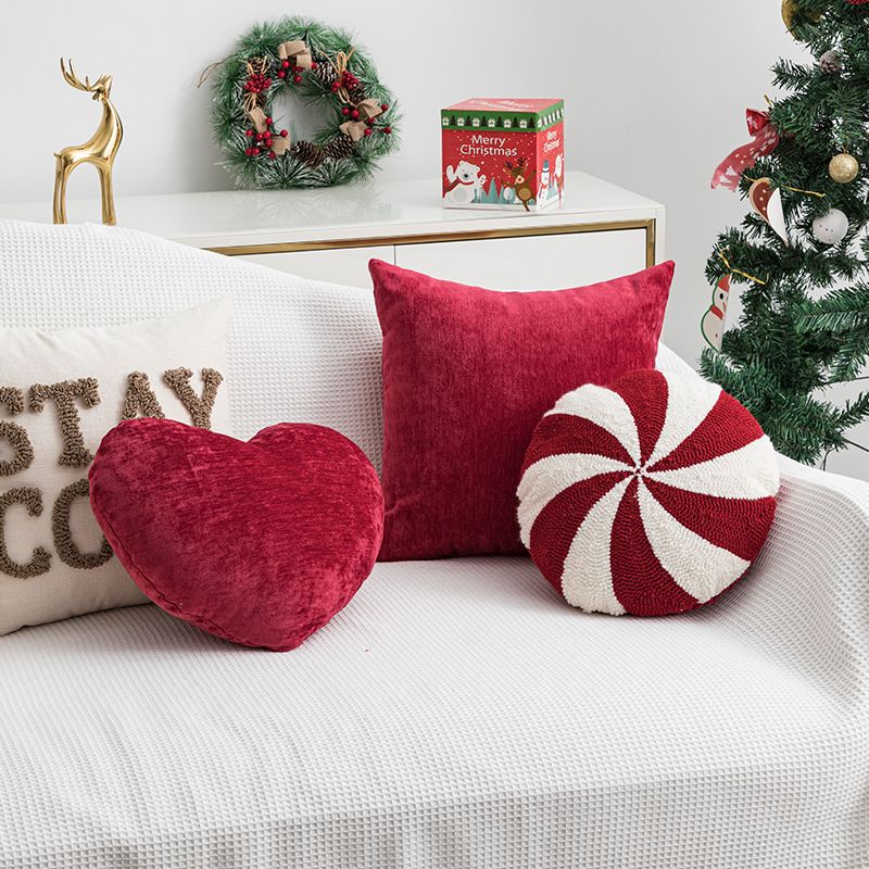 Casual Retro Heart Shape Candy Solid Color Polyester Throw Pillow Pillow Cases
