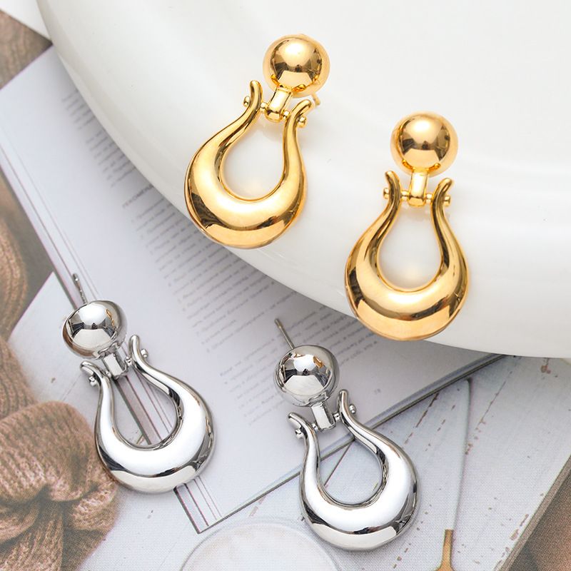 1 Pair Modern Style Korean Style Geometric Plating Copper Drop Earrings