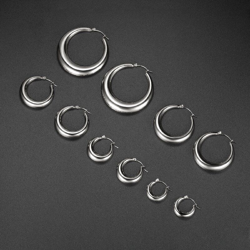 1 Pair Simple Style Commute Semicircle Round 304 Stainless Steel Earrings