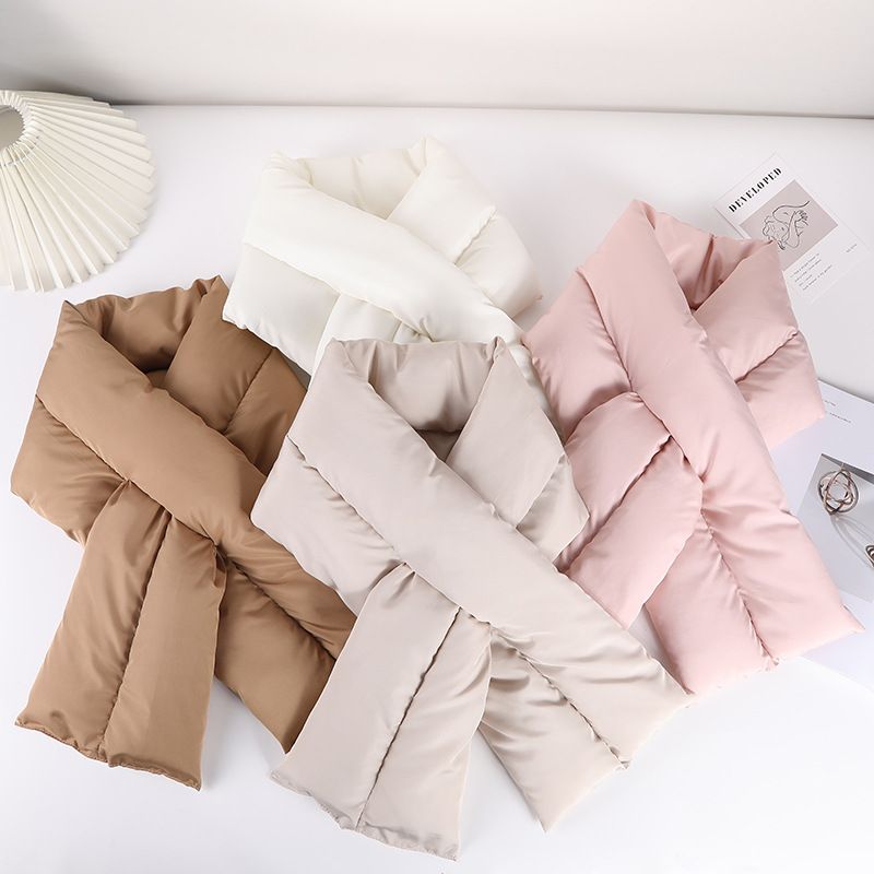 Femmes Style Simple Couleur Unie Duvet De Coton Foulard