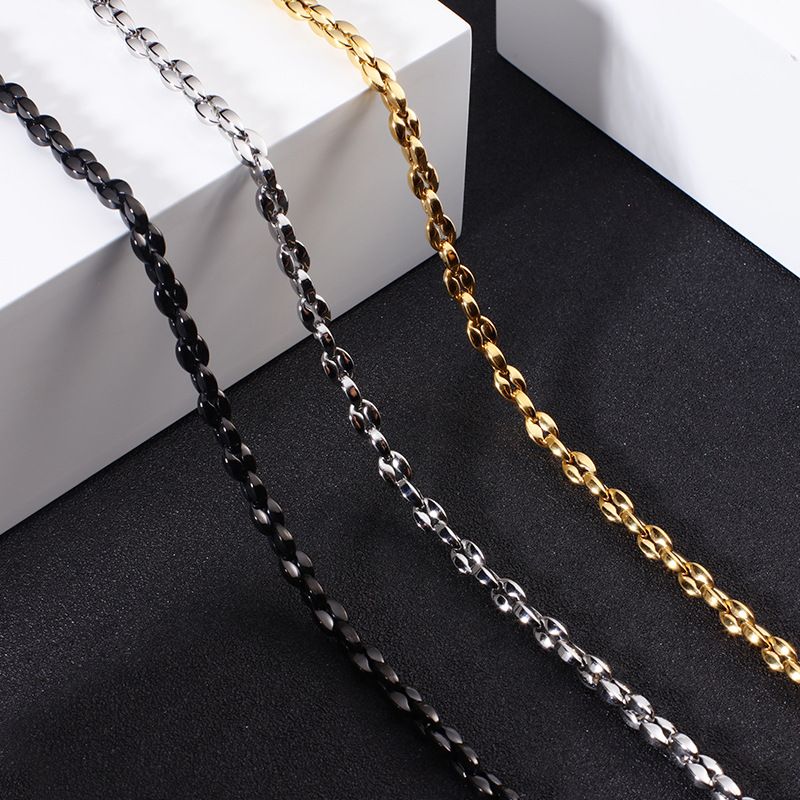 Simple Style Solid Color Titanium Steel Plating Unisex Necklace