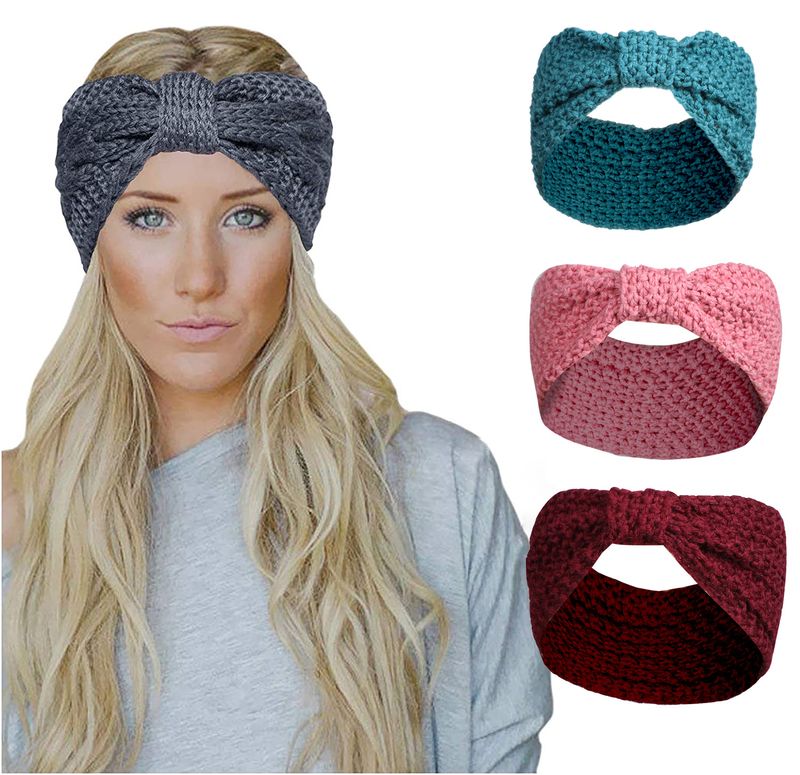 Women's Vintage Style Bow Knot Knit Hair Band