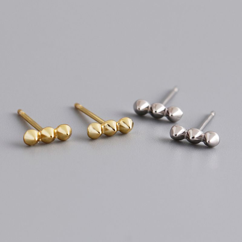 1 Pair Simple Style Geometric Plating Sterling Silver 18k Gold Plated White Gold Plated Ear Studs