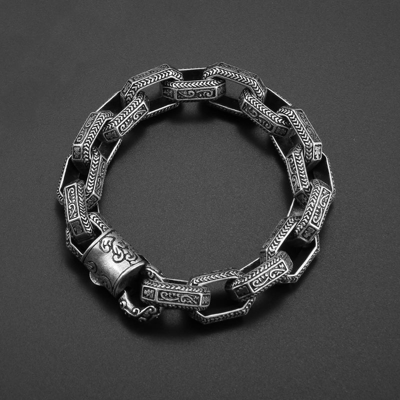 Hip-hop Retro Solid Color Titanium Steel Chain Men's Bracelets