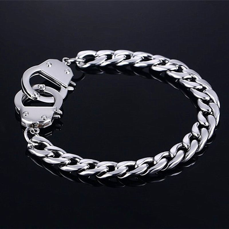 Simple Style Commute Solid Color Stainless Steel Polishing Chain Men's Bracelets